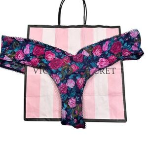 NEW Victoria's Secret High Leg Cheeky Panty Floral Snake Print Size M